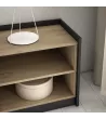 Mueble TV con chimenea eléctrica | Roble y negro