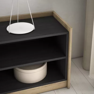 Mueble TV | Negro y roble | 310x50x37cm