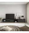 Mueble TV | Negro y roble | 310x50x37cm
