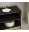 Mueble TV con chimenea eléctrica | Negro y roble