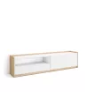 Mueble TV claro | Blanco y roble | 207x50x37cm