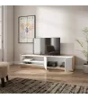 Mueble TV claro | Blanco y roble | 207x50x37cm