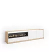 Mueble TV con chimenea eléctrica claro | blanco y roble