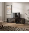 Mueble TV | roble oscuro y negro | 207x50x37cm