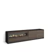 Mueble TV con chimenea eléctrica | Roble oscuro y negro