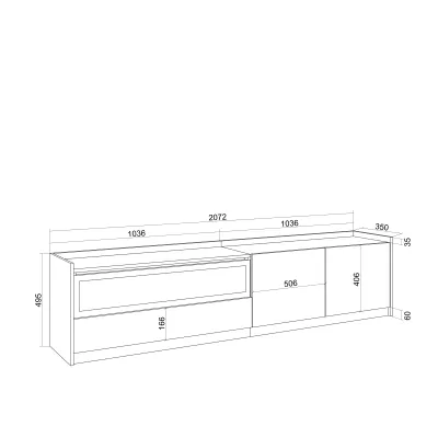 Meuble TV avec cheminée électrique | Chêne foncé et noir