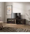 Mueble TV con chimenea eléctrica | Roble oscuro y negro