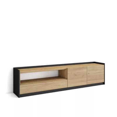 Meuble TV | Chêne et noir | 207x50x37cm