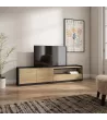 Mueble TV | Roble y negro | 207x50x37cm