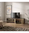 Mueble TV con chimenea eléctrica | roble y negro