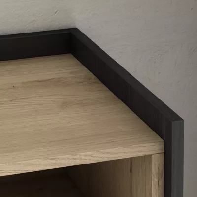 Mueble TV con chimenea eléctrica | roble y negro