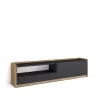 Mueble TV | Negro y roble | 207x50x37cm