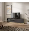 Mueble TV | Negro y roble | 207x50x37cm