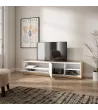 Mueble TV claro | Blanco y roble | 207x50x37cm