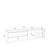 Mueble TV | Roble oscuro y Negro | 207x50x37cm