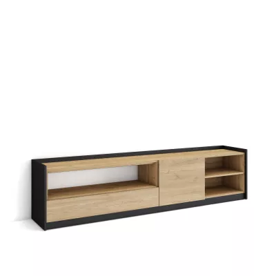 Meuble TV | Chêne et noir | 207x50x37cm