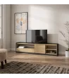 Mueble TV | Roble y negro | 207x50x37cm