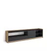 Mueble TV | Negro y roble | 207x50x37cm
