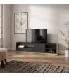 Mueble TV | Negro y roble | 207x50x37cm