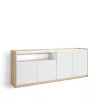 Aparador claro | blanco y roble | 207x80x37cm