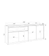 Aparador claro | blanco y roble | 207x80x37cm