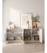 Aparador claro | blanco y roble | 207x80x37cm