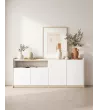 Aparador claro | blanco y roble | 207x80x37cm