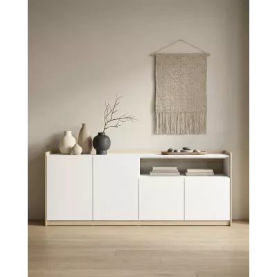Aparador claro | blanco y roble | 207x80x37cm