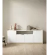 Aparador claro | blanco y roble | 207x80x37cm