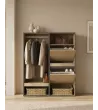 Vestidor abierto con zapatero | Roble | 120x35x145cm