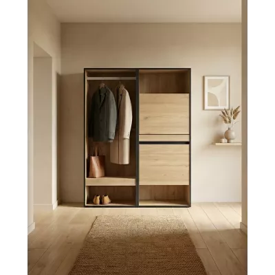 Vestidor abierto con zapatero | Roble | 120x35x145cm