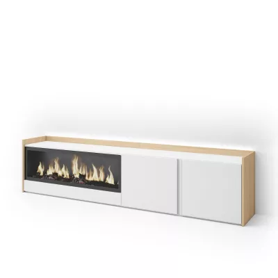 Meuble TV avec cheminée électrique et lumières LED