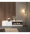 Mueble TV con chimenea eléctrica y luces LED