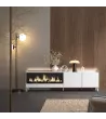 Mueble TV con chimenea eléctrica y luces LED estilo industrial