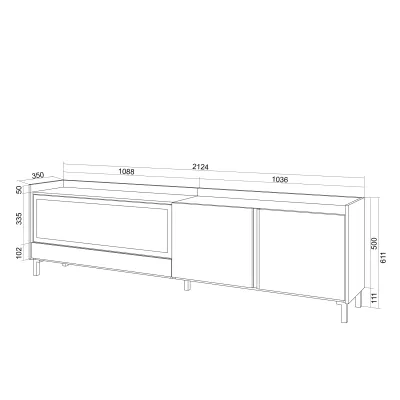Meuble TV avec cheminée électrique et lumières LED style industriel