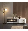 Meuble TV avec cheminée électrique et lumières LED style industriel