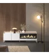 Mueble TV con chimenea eléctrica y luces LED estilo industrial