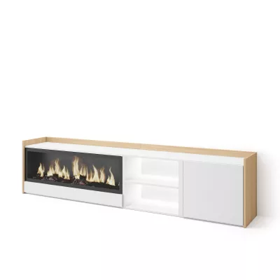 Meuble TV avec cheminée électrique et lumières LED