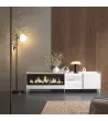 Mueble TV con chimenea eléctrica y luces LED estilo industrial