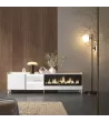 Mueble TV con chimenea eléctrica y luces LED estilo industrial