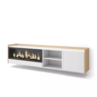 Meuble TV suspendu avec cheminée électrique