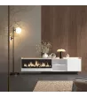 Mueble TV con chimenea eléctrica suspendido