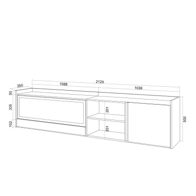 Meuble TV suspendu avec cheminée électrique