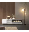 Mueble TV con chimenea eléctrica suspendido