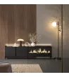 Meuble TV avec cheminée électrique et lumières LED design industriel