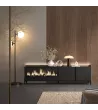 Meuble TV avec cheminée électrique et lumières LED design industriel