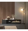 Mueble TV con chimenea eléctrica | negro y roble