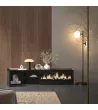 Mueble TV con chimenea eléctrica | negro y roble