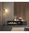 Mueble TV con chimenea eléctrica | negro y roble