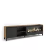 Meuble TV avec cheminée électrique et design industriel